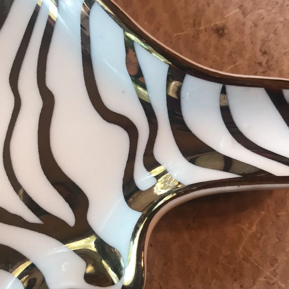 Tri-Coastal Designs Gold Zebra Trinket Tray